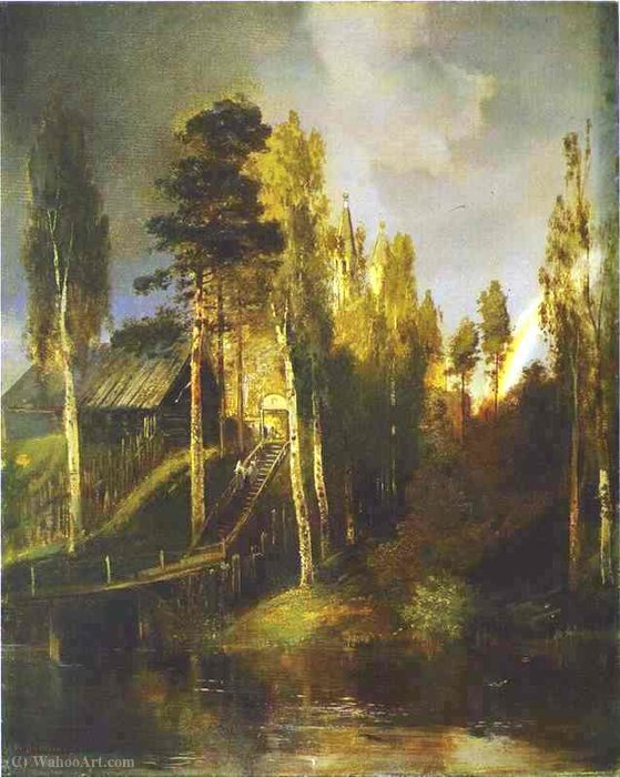 WikiOO.org - Encyclopedia of Fine Arts - Maľba, Artwork Alexei Kondratyevich Savrasov - Monastery gates