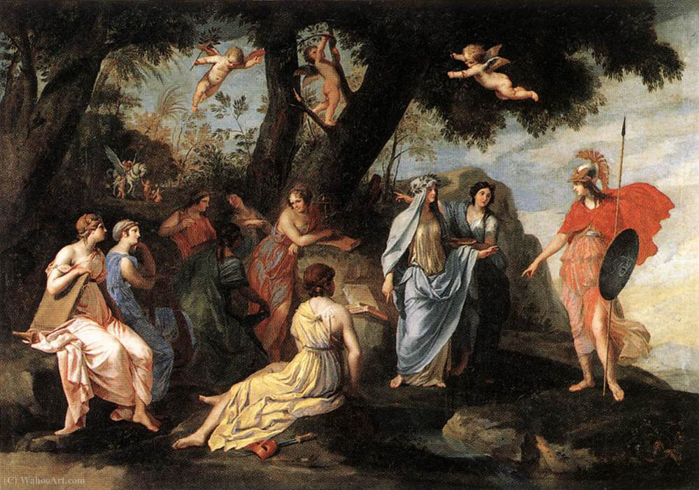 Wikioo.org - The Encyclopedia of Fine Arts - Painting, Artwork by Jacques De Stella - Minerva and the muses
