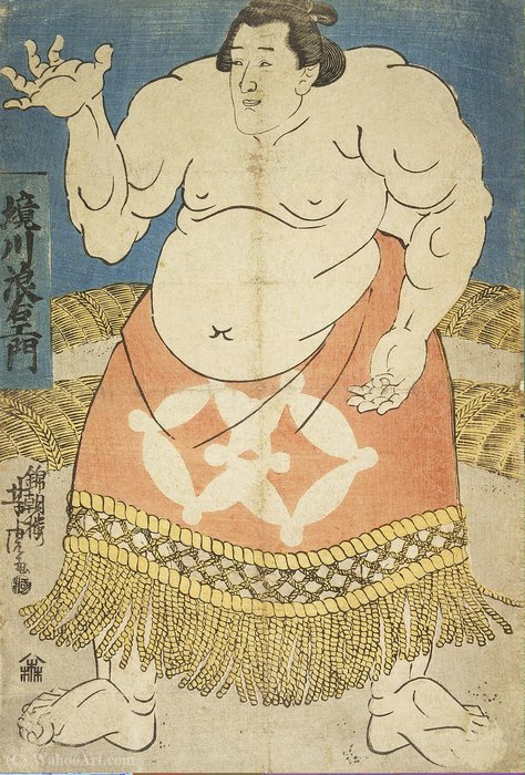 Wikioo.org - The Encyclopedia of Fine Arts - Painting, Artwork by Utagawa Yoshitora - The Sumo Wrestler Sakaigawa Namiemon - YT - (3025)