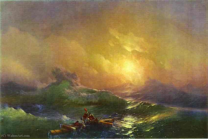 Wikioo.org - The Encyclopedia of Fine Arts - Painting, Artwork by Ivan Konstantinovich Aivazovsky - The tenth wave