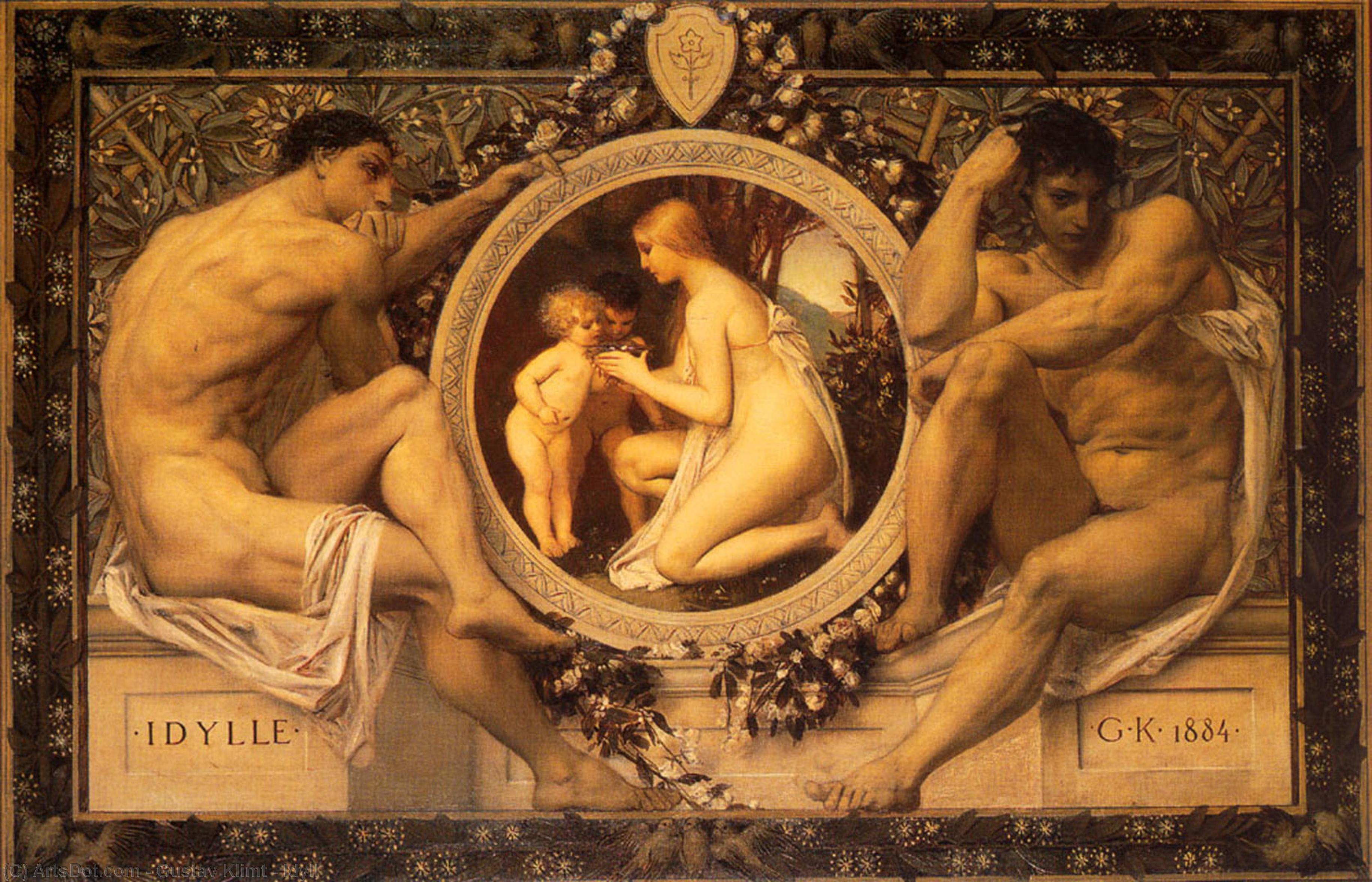WikiOO.org - Encyclopedia of Fine Arts - Malba, Artwork Gustav Klimt - Idyll