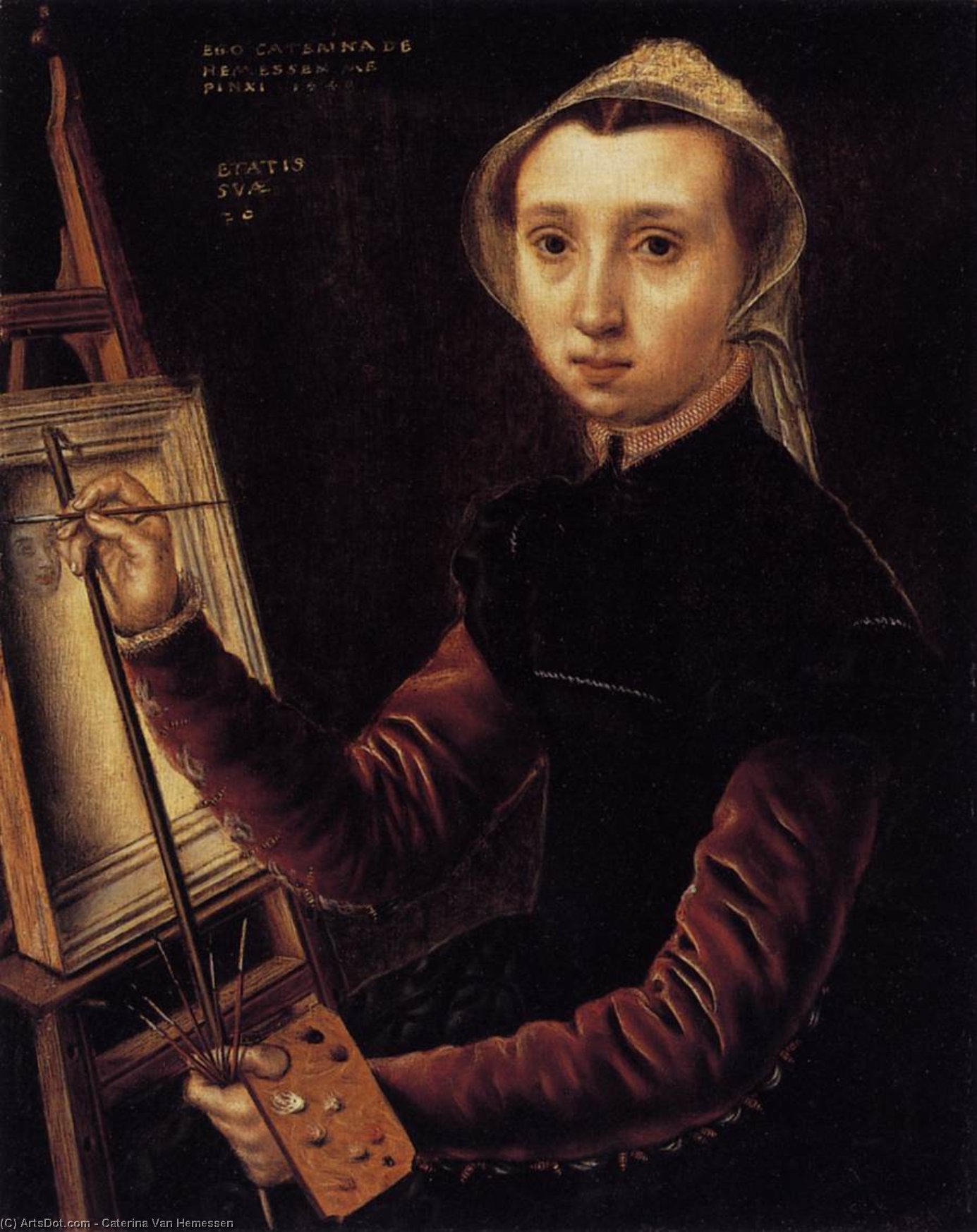 WikiOO.org - 백과 사전 - 회화, 삽화 Catharina Van Hemessen - Self portrait