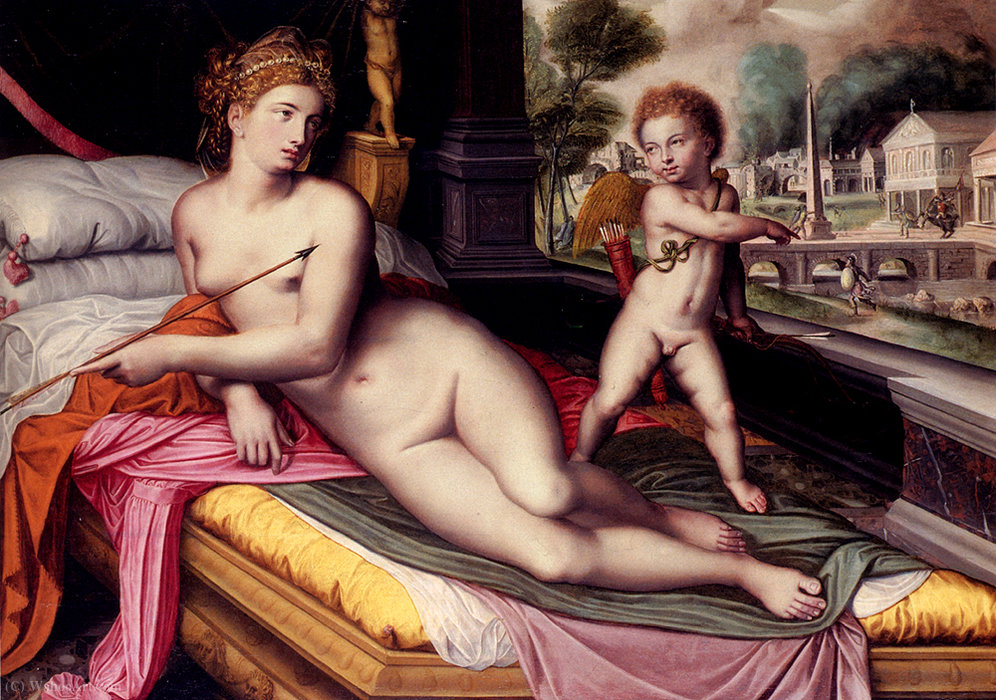 Wikioo.org - สารานุกรมวิจิตรศิลป์ - จิตรกรรม Willem Adriaensz Key - Venus and cupid