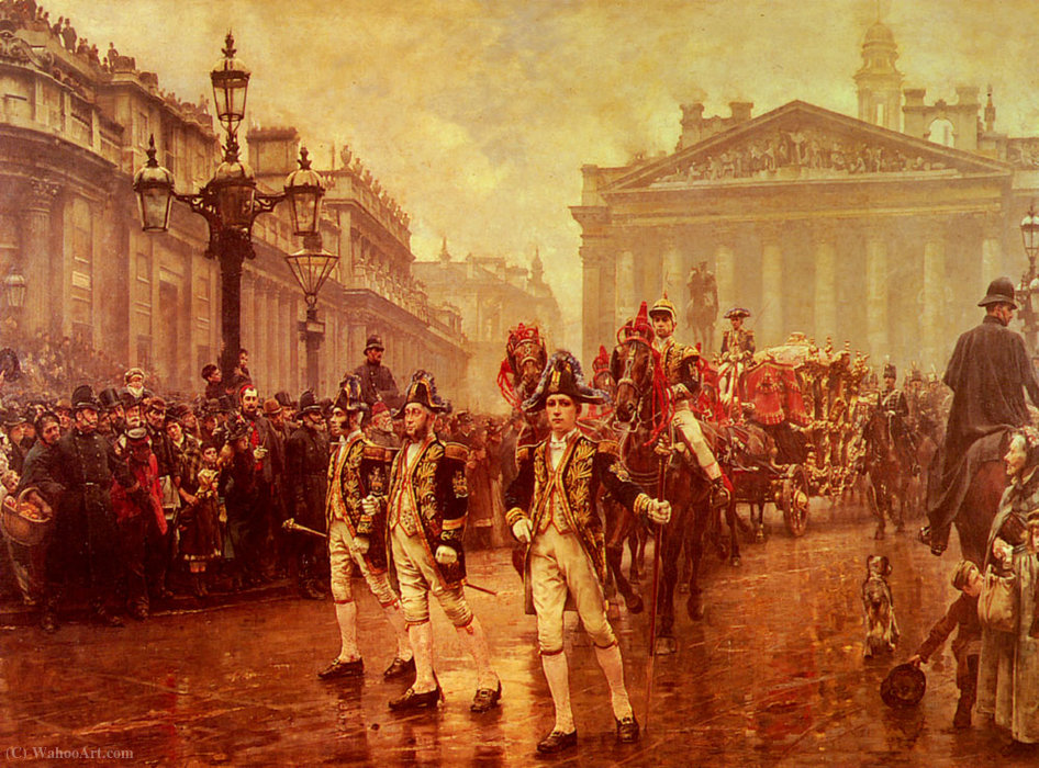 Wikioo.org – L'Enciclopedia delle Belle Arti - Pittura, Opere di William Logsdail - Sir James brufoli processione
