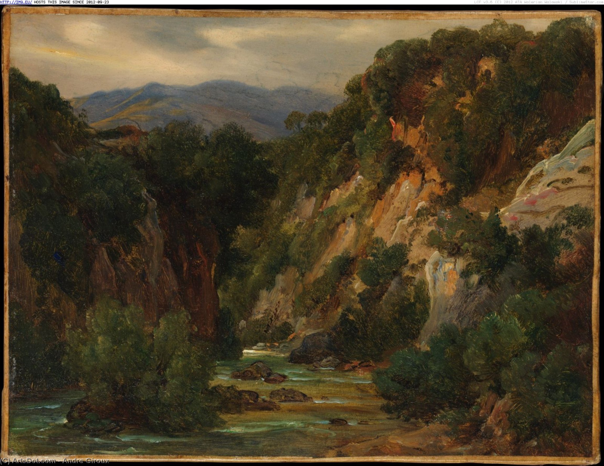 Wikioo.org - The Encyclopedia of Fine Arts - Painting, Artwork by Andre Giroux - The Aniene River at Subiaco (late (1820s))
