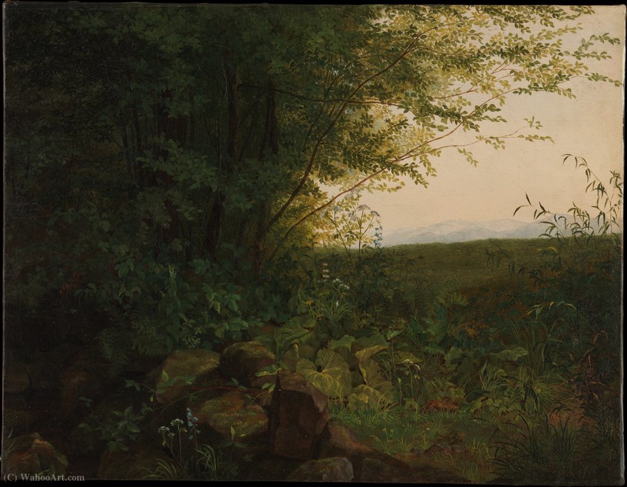 Wikioo.org - The Encyclopedia of Fine Arts - Painting, Artwork by August Heinrich - At the Edge of the Forest (ca. (1820))