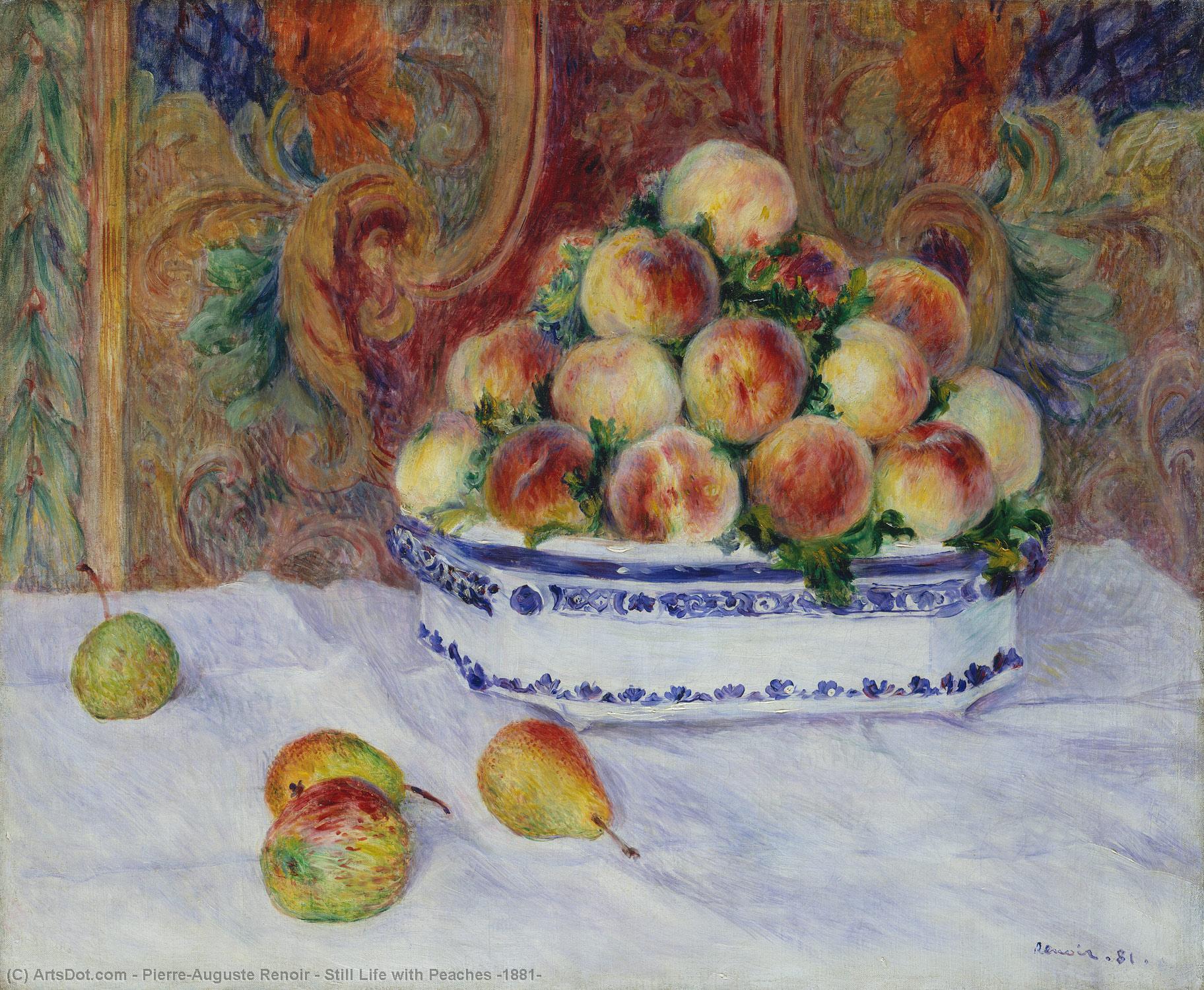 Wikioo.org - The Encyclopedia of Fine Arts - Painting, Artwork by Pierre-Auguste Renoir - Still Life with Peaches (1881)