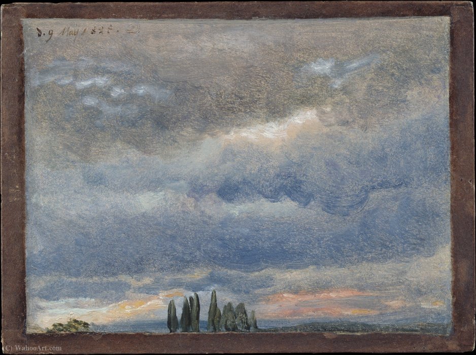 WikiOO.org - אנציקלופדיה לאמנויות יפות - ציור, יצירות אמנות Johan Christian Clausen Dahl - Cloud study (1828)