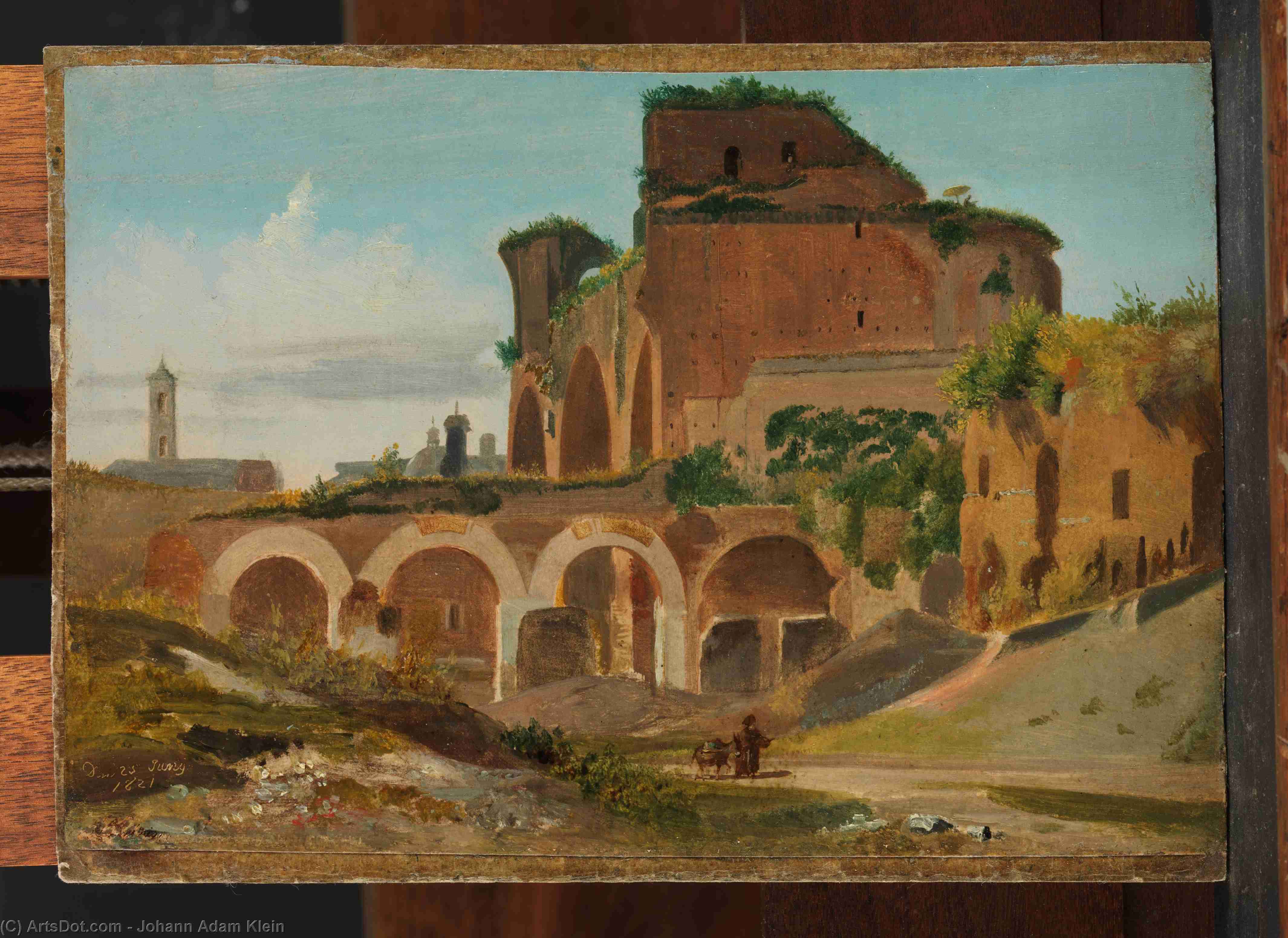 WikiOO.org - Enciclopedia of Fine Arts - Pictura, lucrări de artă Johann Adam Klein - The Basilica of Constantine, Rome (1821)