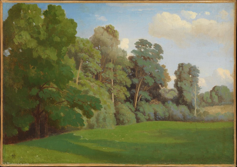 Wikioo.org - The Encyclopedia of Fine Arts - Painting, Artwork by Theodore Caruelle D'aligny - Edge of a Wood (ca. (1850))