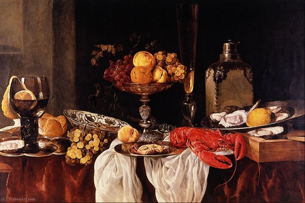 Wikioo.org - The Encyclopedia of Fine Arts - Painting, Artwork by Abraham Hendriksz Van Beijeren - Banquet