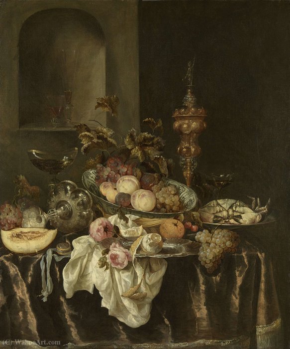Wikioo.org - The Encyclopedia of Fine Arts - Painting, Artwork by Abraham Hendriksz Van Beijeren - Still life (1640) (126 x 106) (Amsterdam, The State Museum)