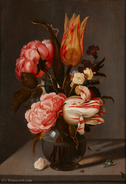 Wikioo.org - The Encyclopedia of Fine Arts - Painting, Artwork by Ambrosius Bosschaert The Elder - Bouquet of flowers in a glass vase (private collection)