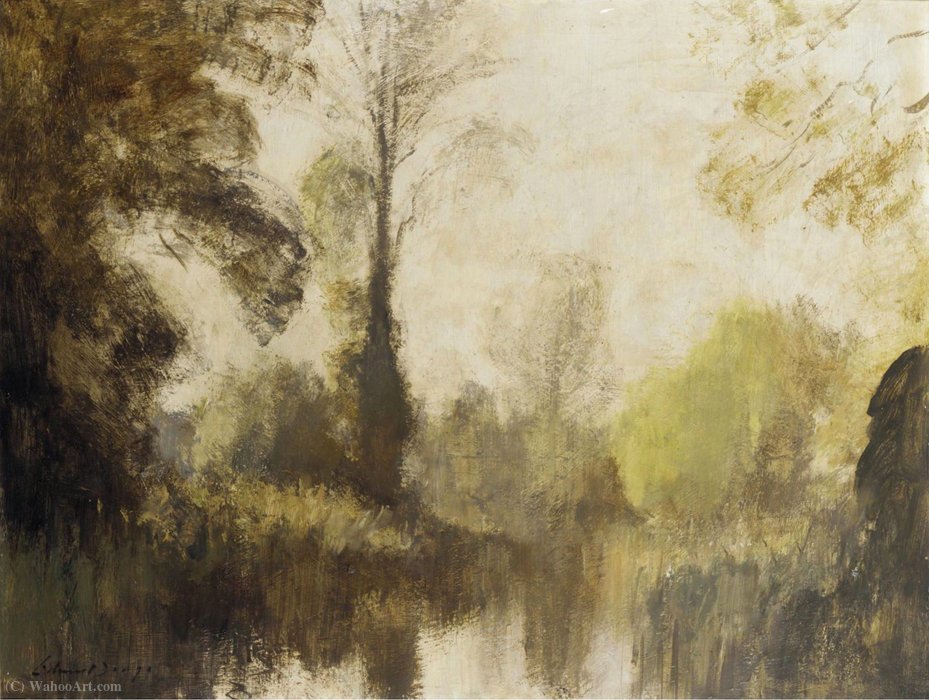 Wikioo.org - The Encyclopedia of Fine Arts - Painting, Artwork by Edward Seago - A suffolk stream - (01)