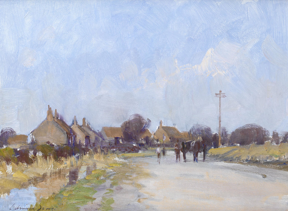 Wikioo.org - The Encyclopedia of Fine Arts - Painting, Artwork by Edward Seago - A Village in West Norfolk