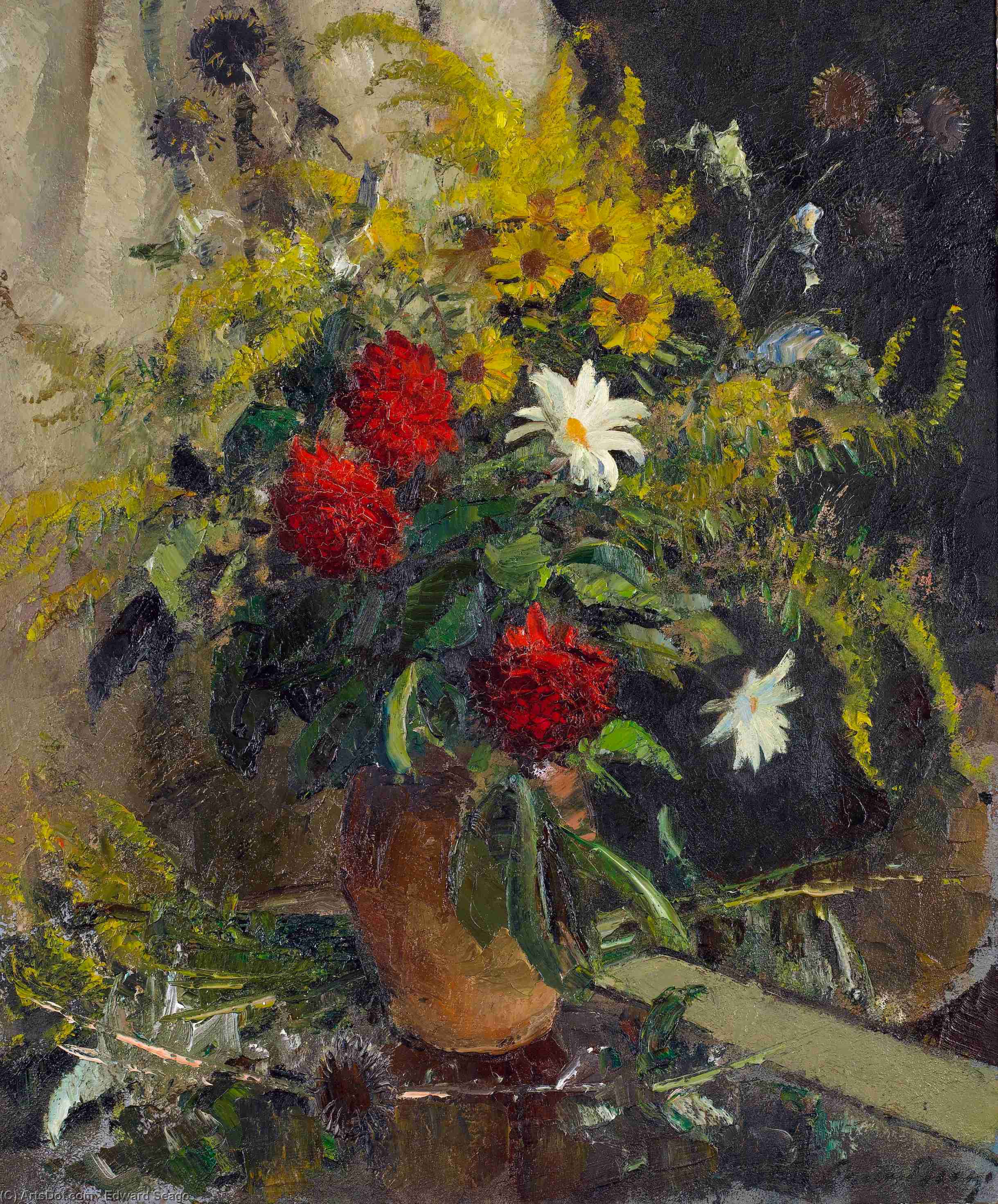 Wikioo.org – L'Encyclopédie des Beaux Arts - Peinture, Oeuvre de Edward Seago - automne fleurs