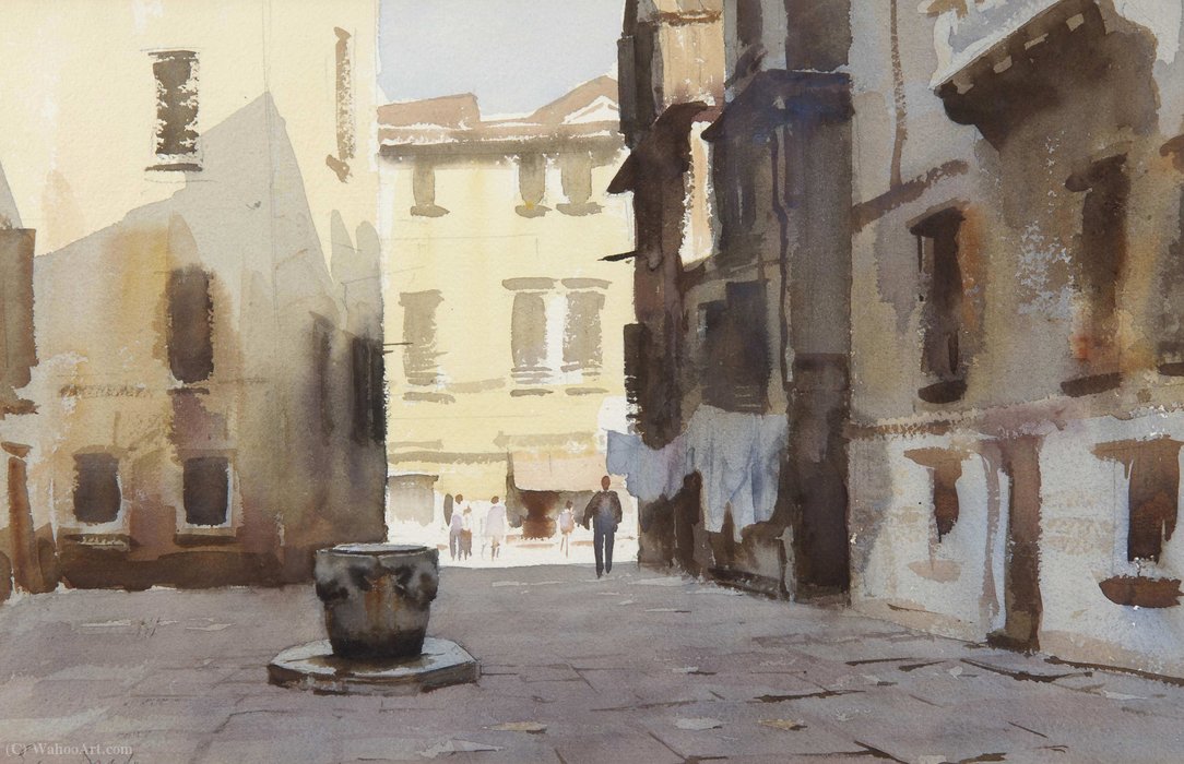 Wikioo.org - The Encyclopedia of Fine Arts - Painting, Artwork by Edward Seago - Courtyard, venice
