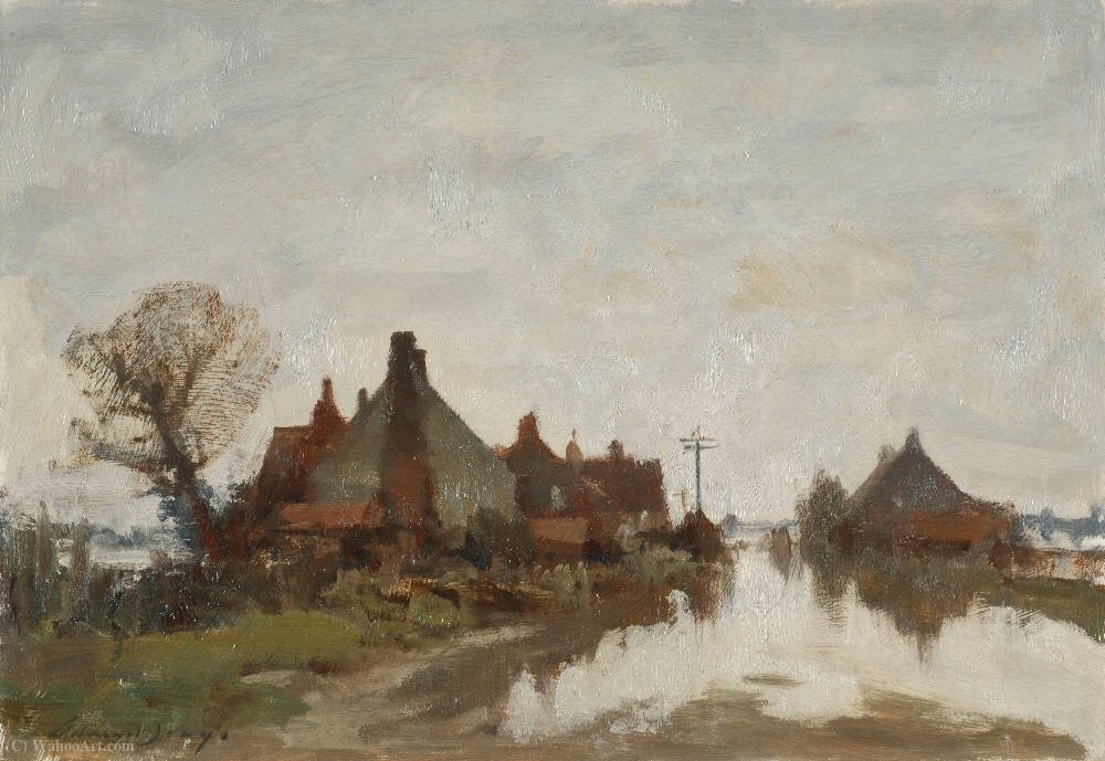 Wikioo.org - The Encyclopedia of Fine Arts - Painting, Artwork by Edward Seago - Flooded Road at Beccles, Suffolk