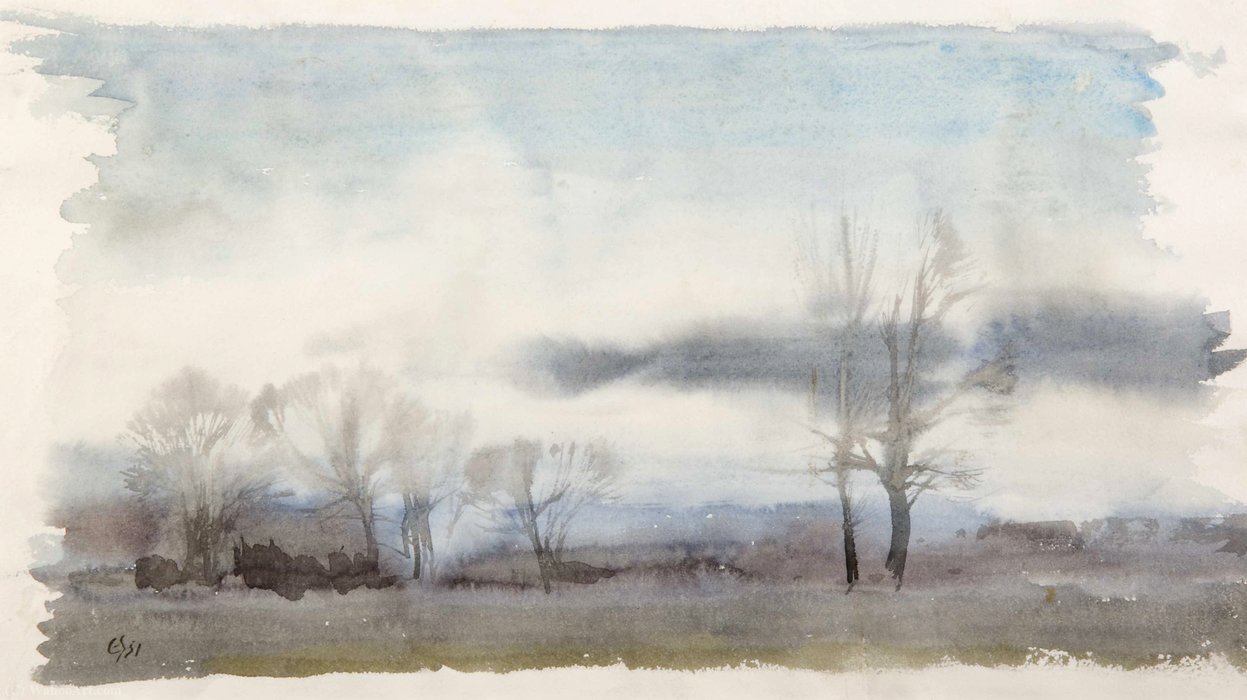WikiOO.org - Encyclopedia of Fine Arts - Lukisan, Artwork Edward Seago - Misty winter landscape, (1951)