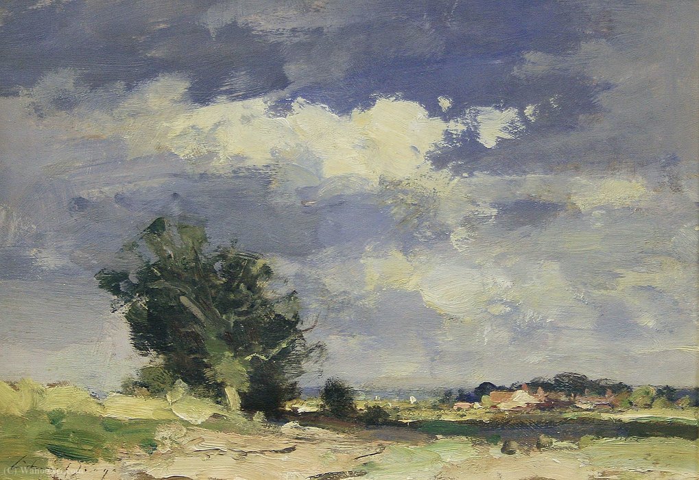 Wikioo.org - The Encyclopedia of Fine Arts - Painting, Artwork by Edward Seago - Norfolk landscape - summer