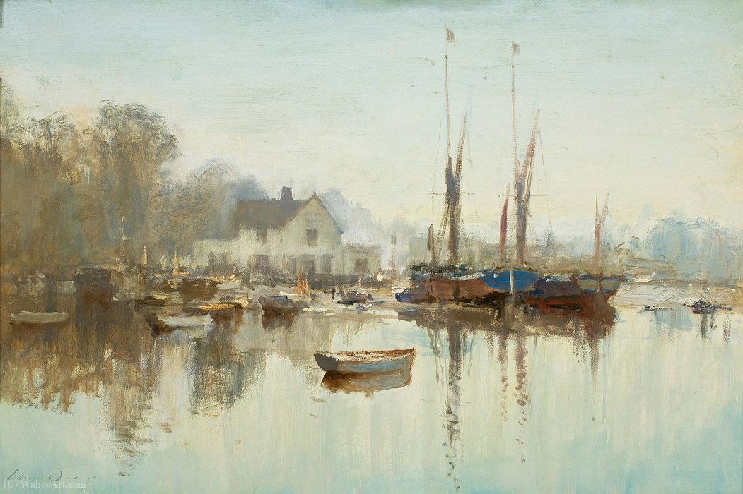 Wikioo.org - The Encyclopedia of Fine Arts - Painting, Artwork by Edward Seago - November morning, pin mill