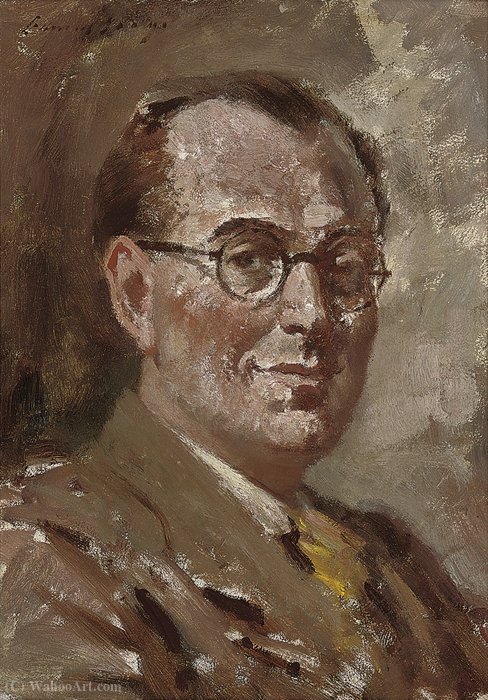 Wikoo.org - موسوعة الفنون الجميلة - اللوحة، العمل الفني Edward Seago - Portrait of Cyril Fletcher (1913-2005), Bust-Length