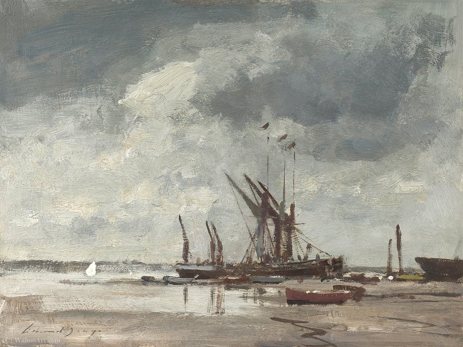 Wikioo.org - สารานุกรมวิจิตรศิลป์ - จิตรกรรม Edward Seago - Thames Barges at Pin Mill