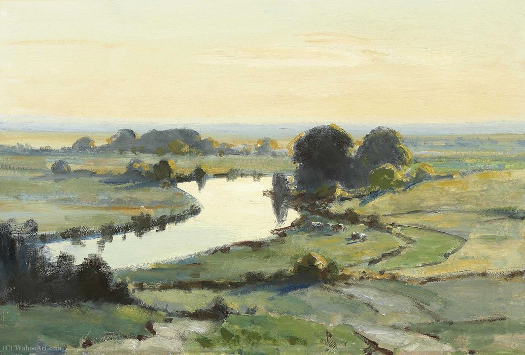 WikiOO.org - Encyclopedia of Fine Arts - Schilderen, Artwork Edward Seago - The river bend
