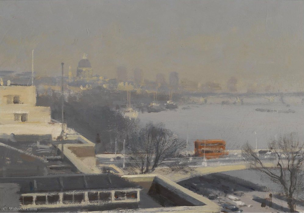 Wikioo.org - The Encyclopedia of Fine Arts - Painting, Artwork by Edward Seago - The Thames at Blackfriars