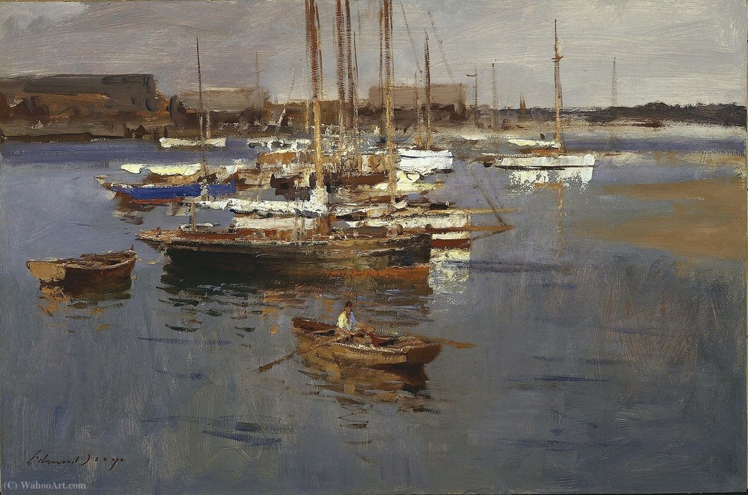 Wikioo.org - The Encyclopedia of Fine Arts - Painting, Artwork by Edward Seago - Yachts at Brightlingsea, Essex