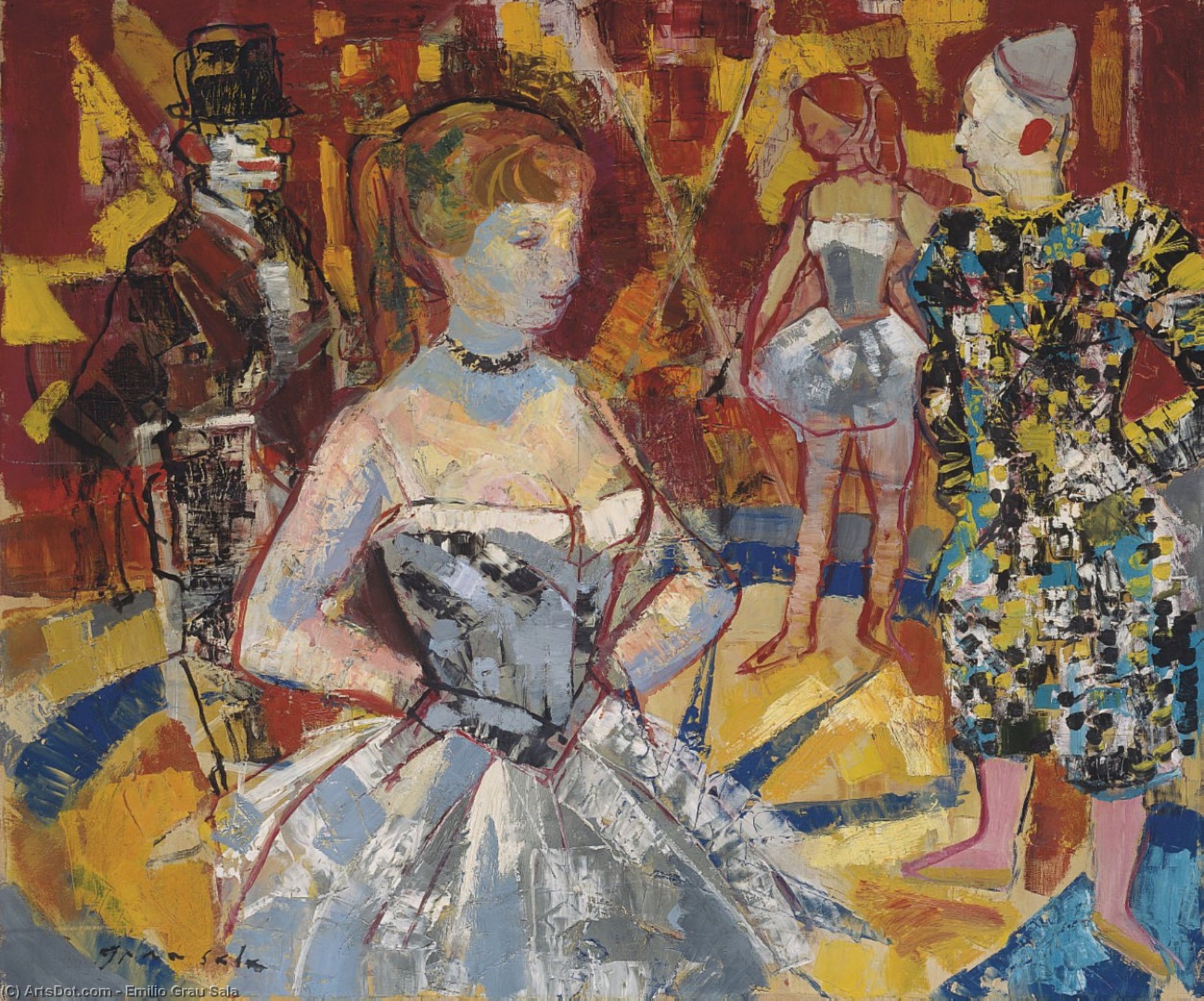 Wikioo.org - The Encyclopedia of Fine Arts - Painting, Artwork by Emilio Grau Sala - At the Circus, (1959)