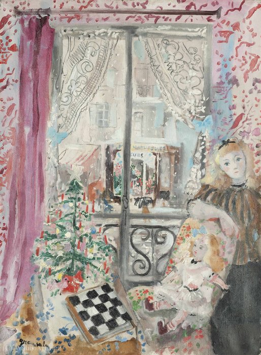 Wikioo.org - สารานุกรมวิจิตรศิลป์ - จิตรกรรม Emilio Grau Sala - Christmas, Child and Doll