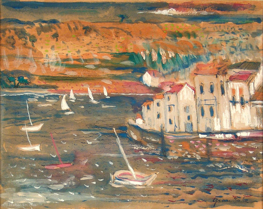 Wikioo.org - The Encyclopedia of Fine Arts - Painting, Artwork by Emilio Grau Sala - Sailers near the Coast