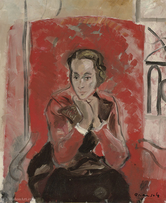 WikiOO.org - Encyclopedia of Fine Arts - Maleri, Artwork Emilio Grau Sala - Sitting woman