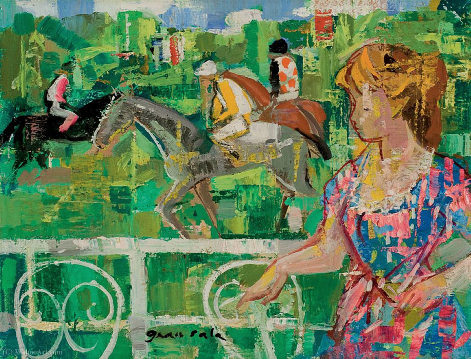 Wikioo.org - The Encyclopedia of Fine Arts - Painting, Artwork by Emilio Grau Sala - Young Girl by the Paddock, (1961)