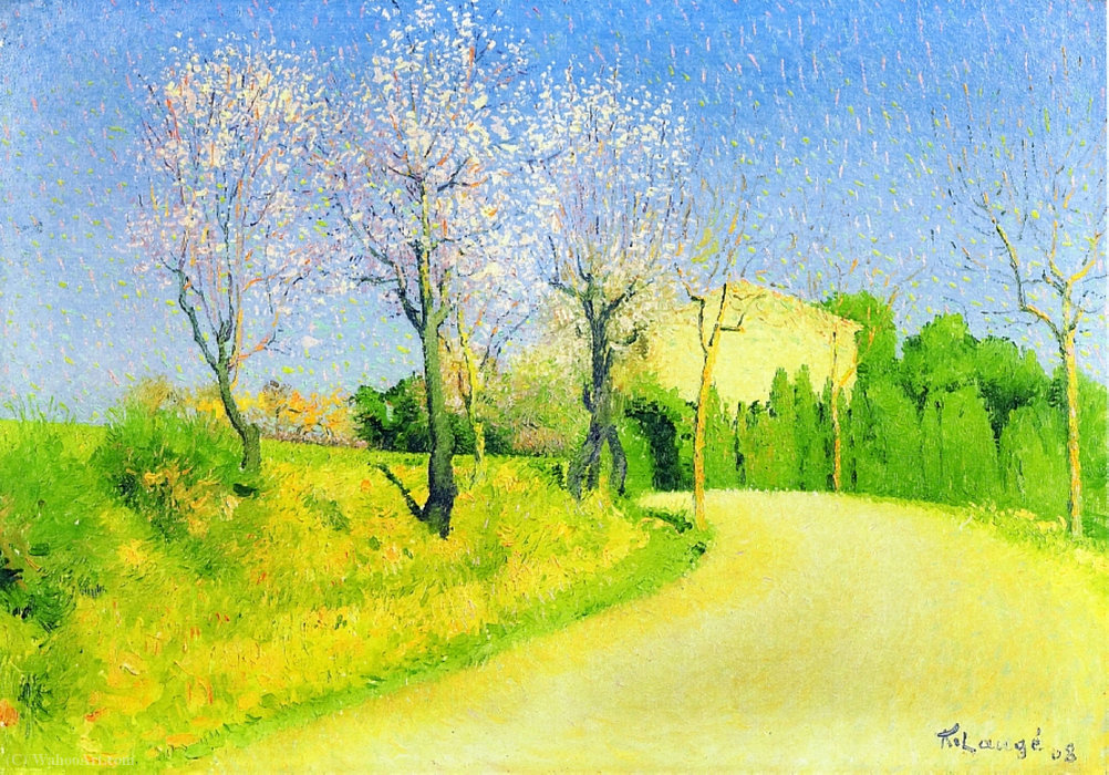 Wikioo.org - สารานุกรมวิจิตรศิลป์ - จิตรกรรม Achille Laugé - A Road in Champagne near Cailhau, (1908)