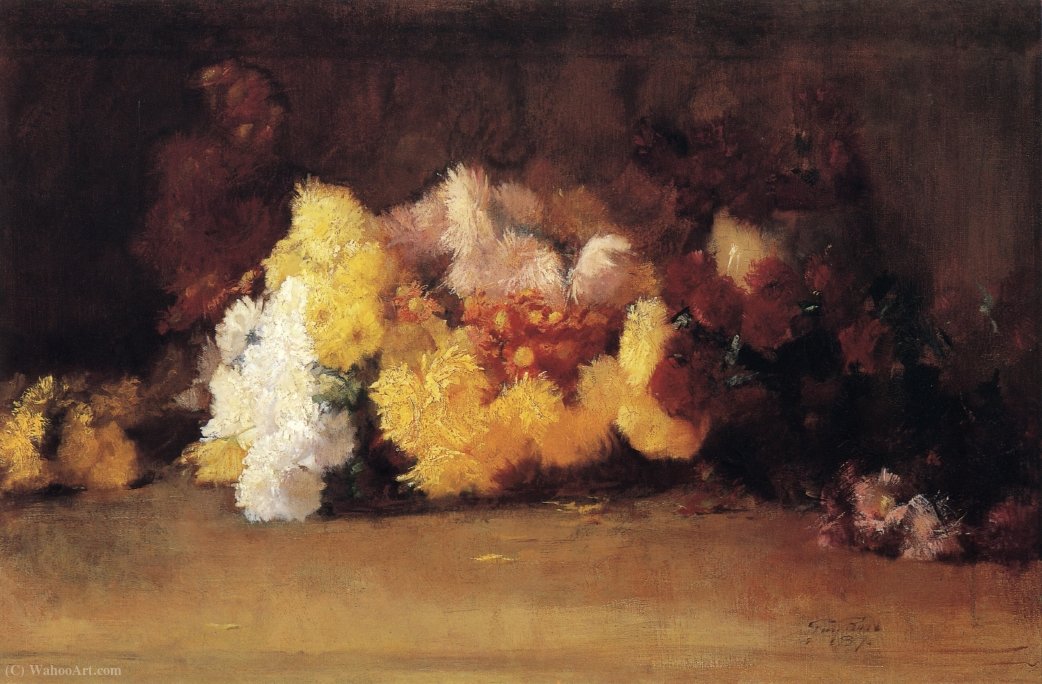 Wikioo.org - The Encyclopedia of Fine Arts - Painting, Artwork by Guy Rose - Chrysanthemums, (1887)