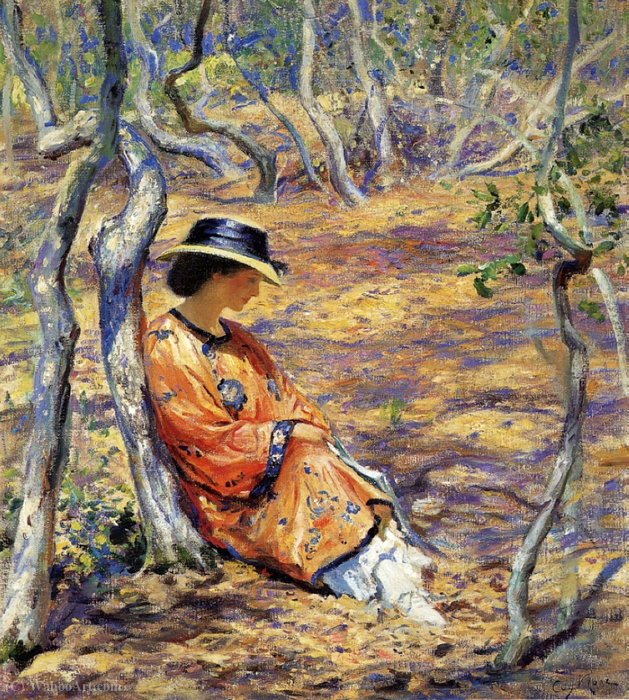 Wikioo.org - The Encyclopedia of Fine Arts - Painting, Artwork by Guy Rose - In the Oak Grove, (1919)