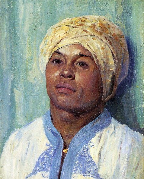 Wikoo.org - موسوعة الفنون الجميلة - اللوحة، العمل الفني Guy Rose - Portrait of an Algerian, (1900)