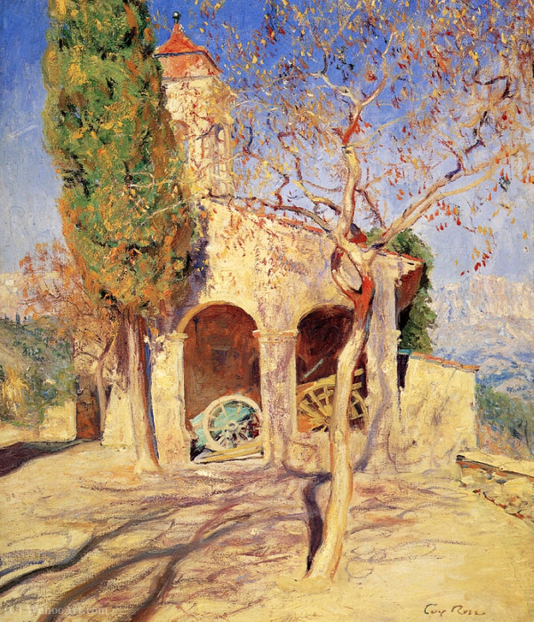 Wikioo.org - The Encyclopedia of Fine Arts - Painting, Artwork by Guy Rose - The Old Church at Cagnes