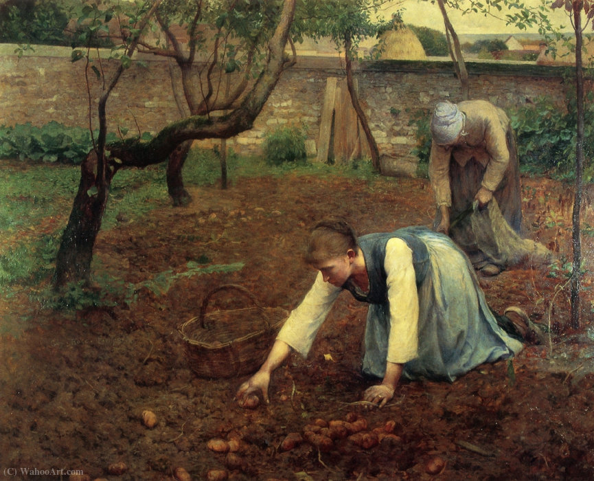 Wikioo.org - Bách khoa toàn thư về mỹ thuật - Vẽ tranh, Tác phẩm nghệ thuật Guy Rose - The potato gatherers, (1891)