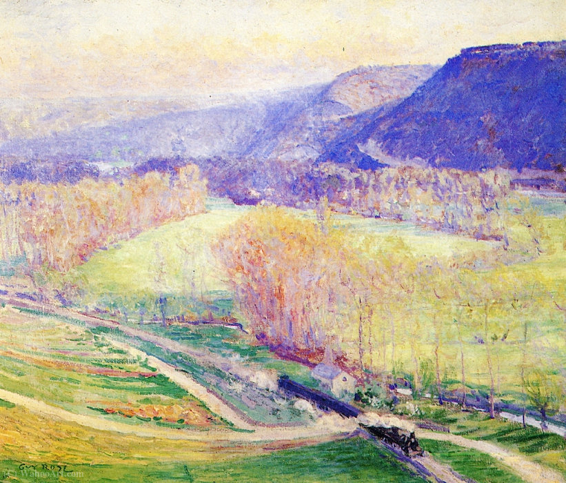 WikiOO.org - Encyclopedia of Fine Arts - Maľba, Artwork Guy Rose - The Valley of the Seine, (1910)