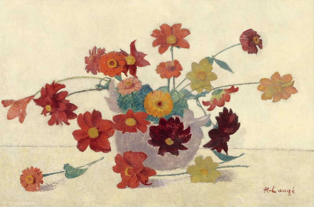 Wikioo.org - สารานุกรมวิจิตรศิลป์ - จิตรกรรม Achille Laugé - Bouquet of Flowers, (1907)