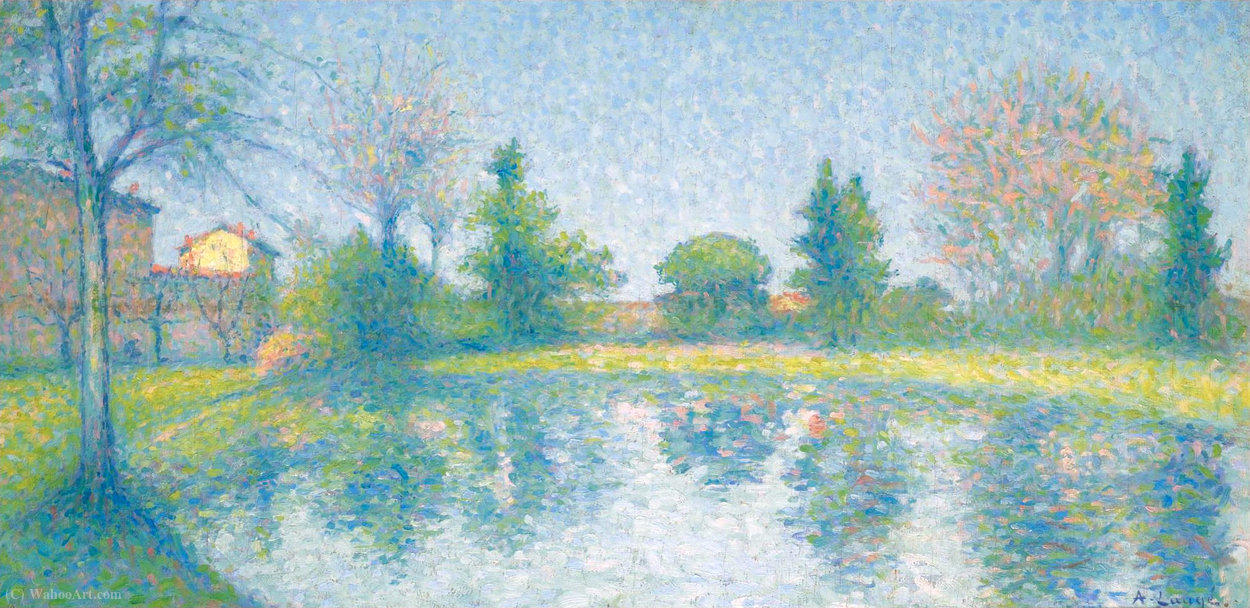 Wikioo.org - The Encyclopedia of Fine Arts - Painting, Artwork by Achille Laugé - On the Bank of the Lake
