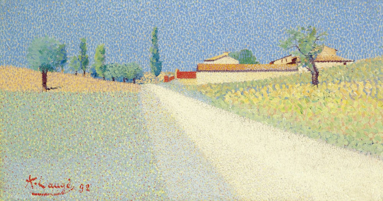 WikiOO.org - Encyclopedia of Fine Arts - Maľba, Artwork Achille Laugé - The Road in Compagne, (1892)