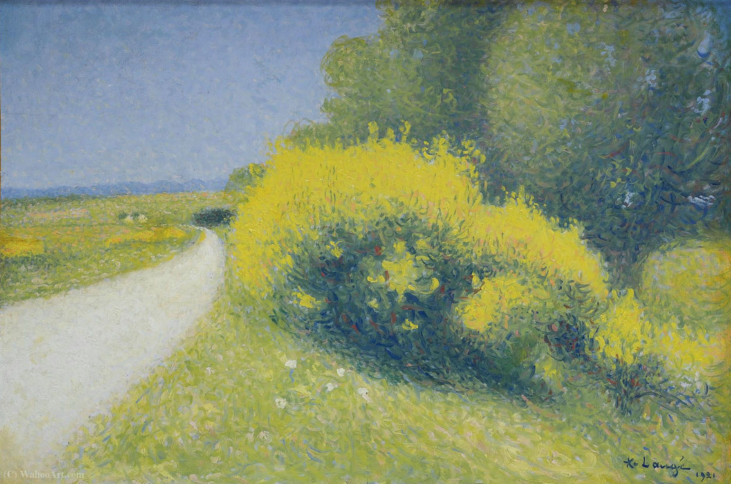 WikiOO.org - Encyclopedia of Fine Arts - Maľba, Artwork Achille Laugé - The Road in the Outskirts of Cailhau, (1921)