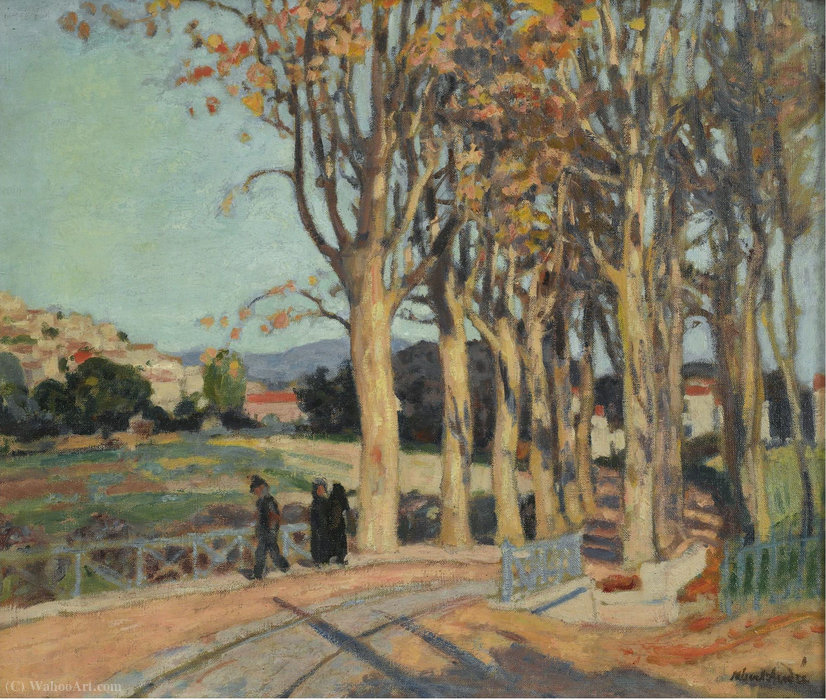 Wikioo.org – L'Encyclopédie des Beaux Arts - Peinture, Oeuvre de Albert André - La route de Cagnes, (1918)