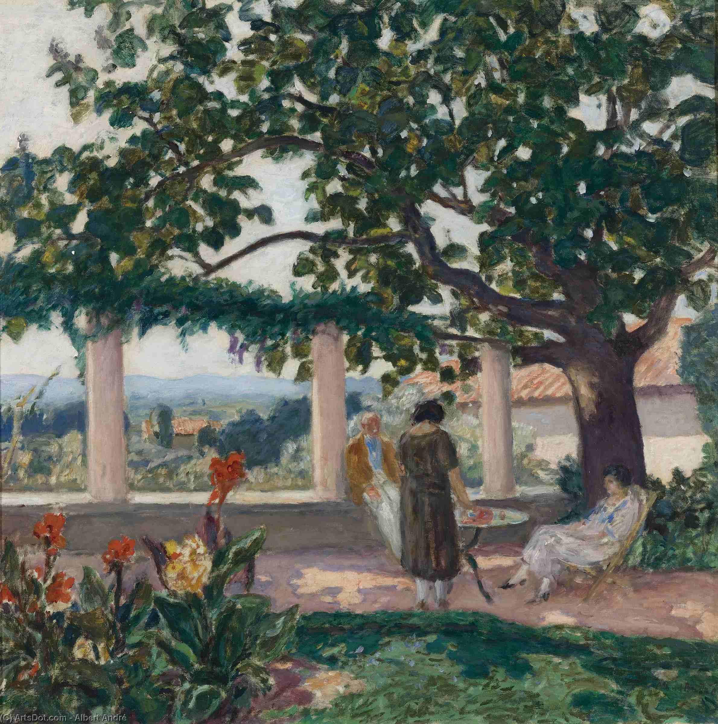 WikiOO.org - Encyclopedia of Fine Arts - Maľba, Artwork Albert André - The Terrace at Laudun