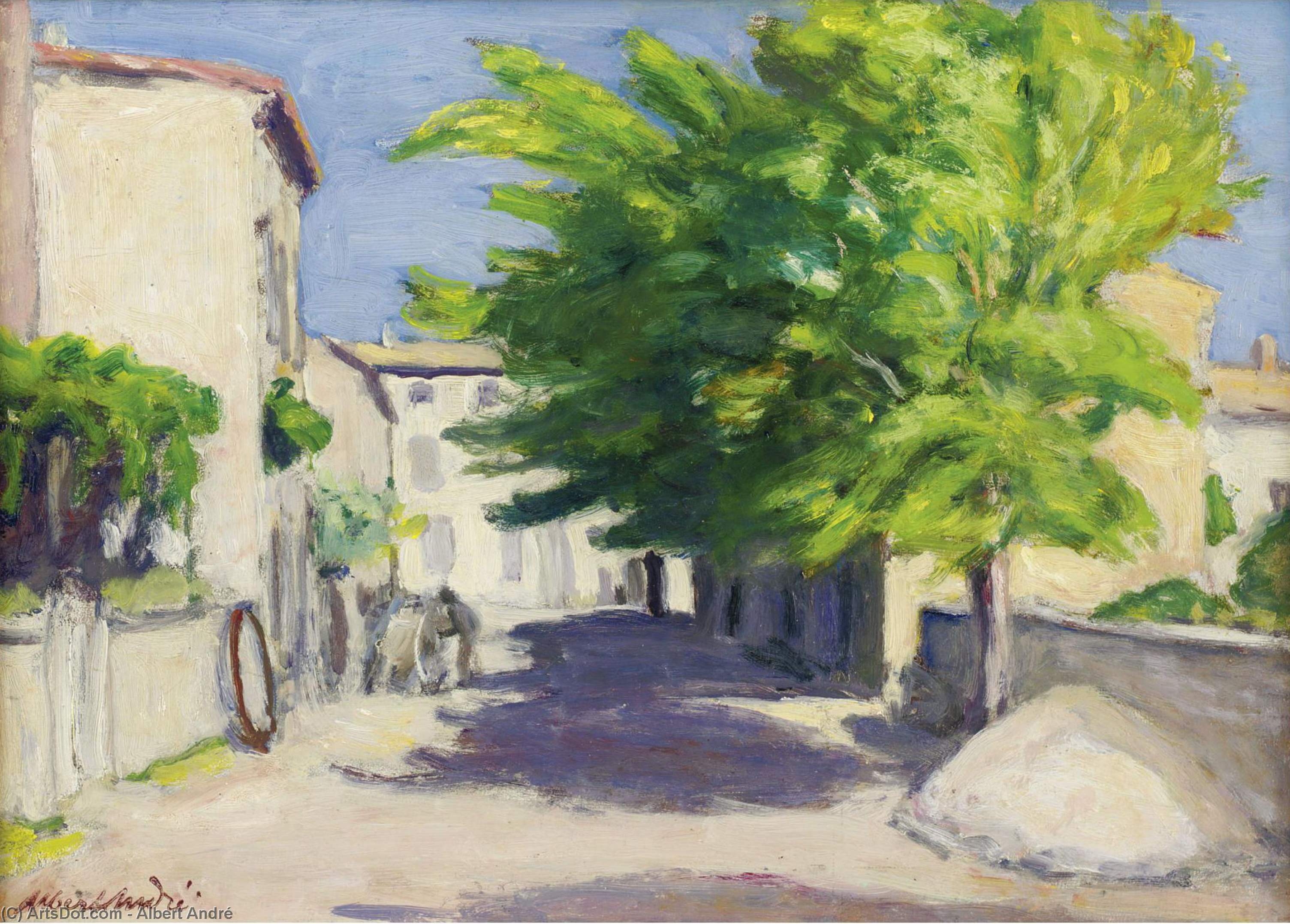 WikiOO.org - Encyclopedia of Fine Arts - Maalaus, taideteos Albert André - Village Street in Provence