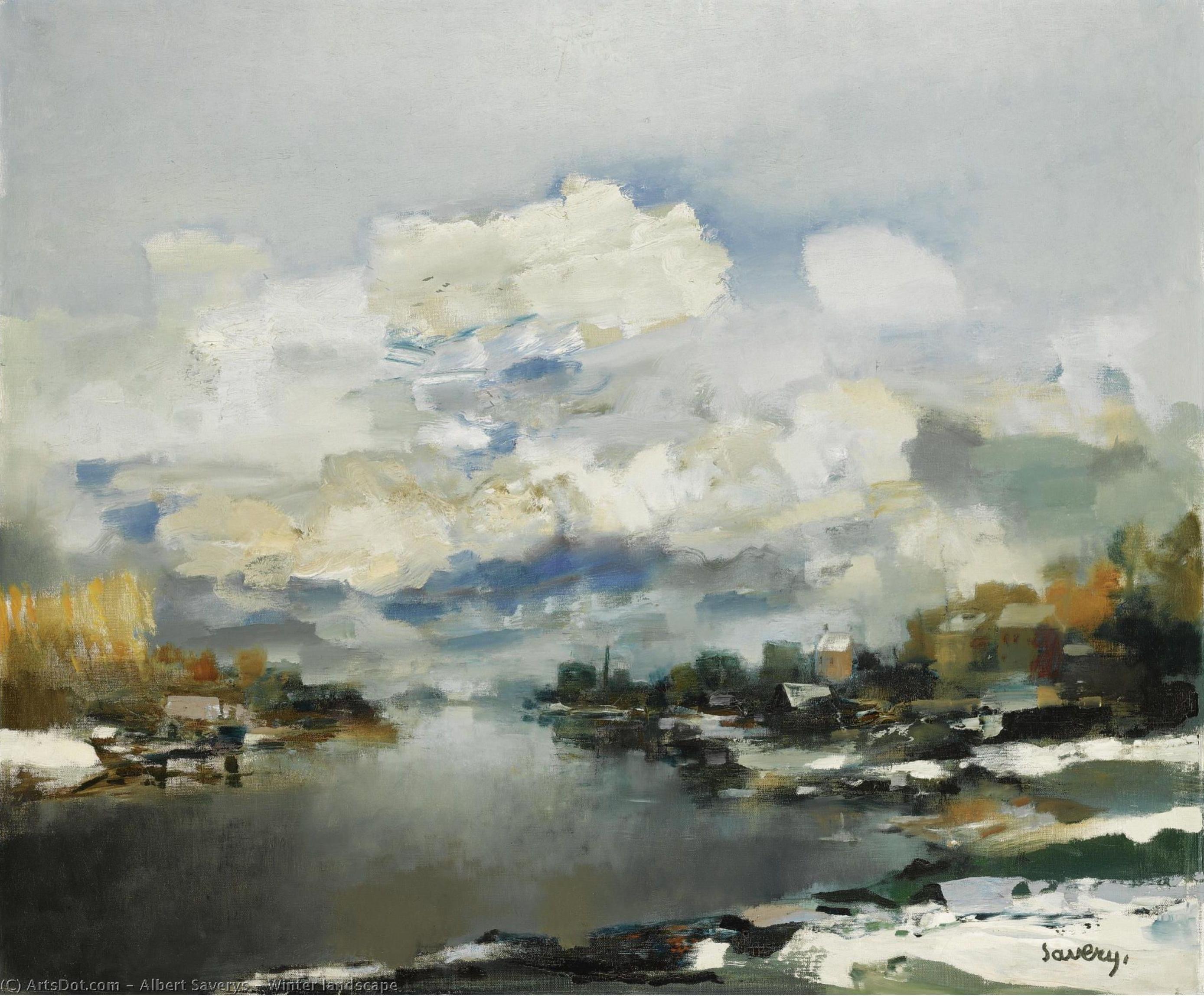 WikiOO.org - Encyclopedia of Fine Arts - Lukisan, Artwork Albert Saverys - Winter landscape